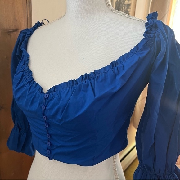 Zara poplin blue crop top - Picture 13 of 16